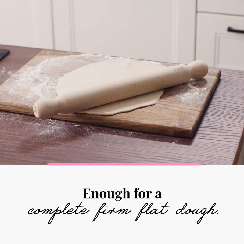 Tuuli Kitchen - French Wooden Rolling Pin, Baking Roller for Rolling Out Pizza, Pasta, Puff and Other Doughs, 40 x 4 cm - Image 4